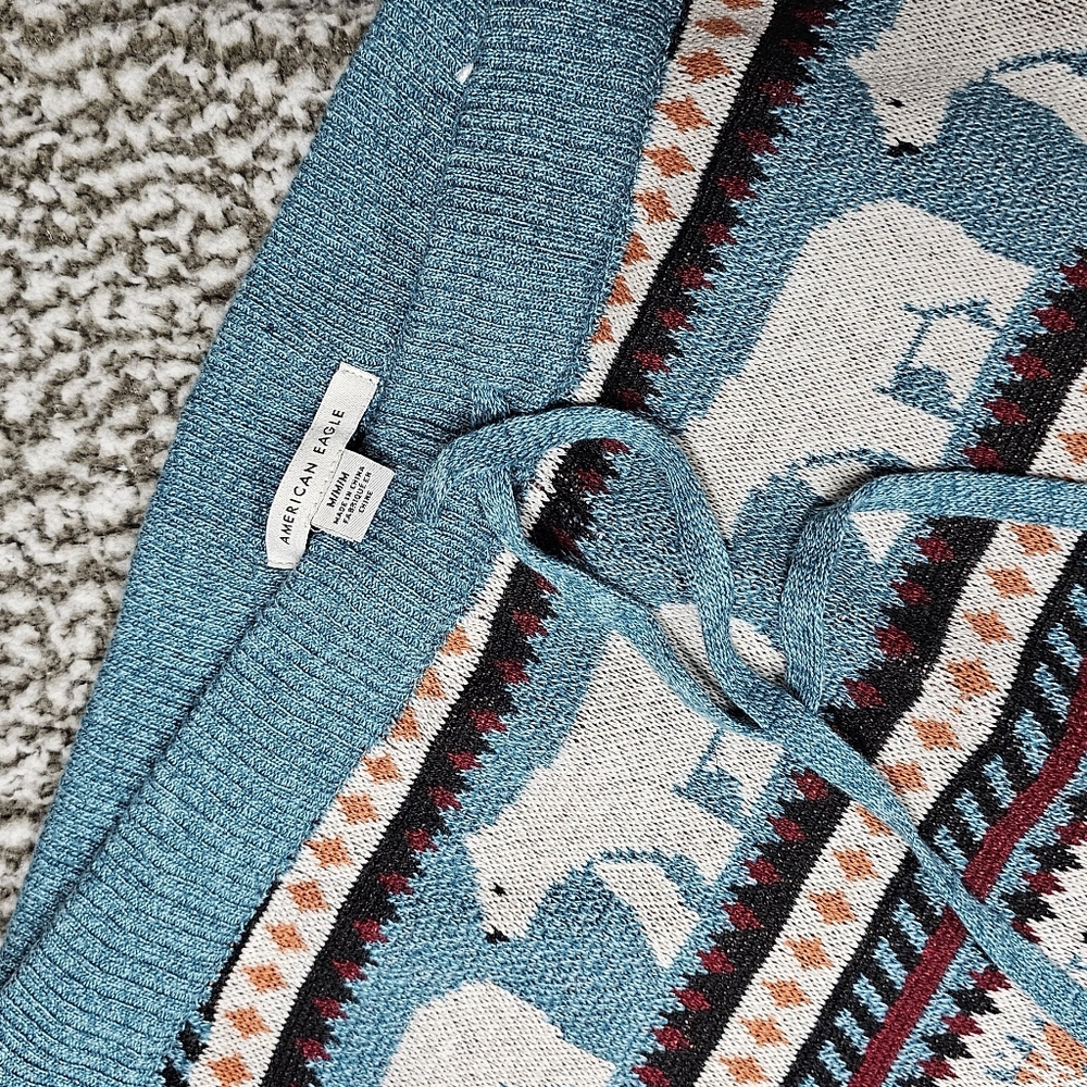 American Eagle Blue Patterbed Knit Leggings
